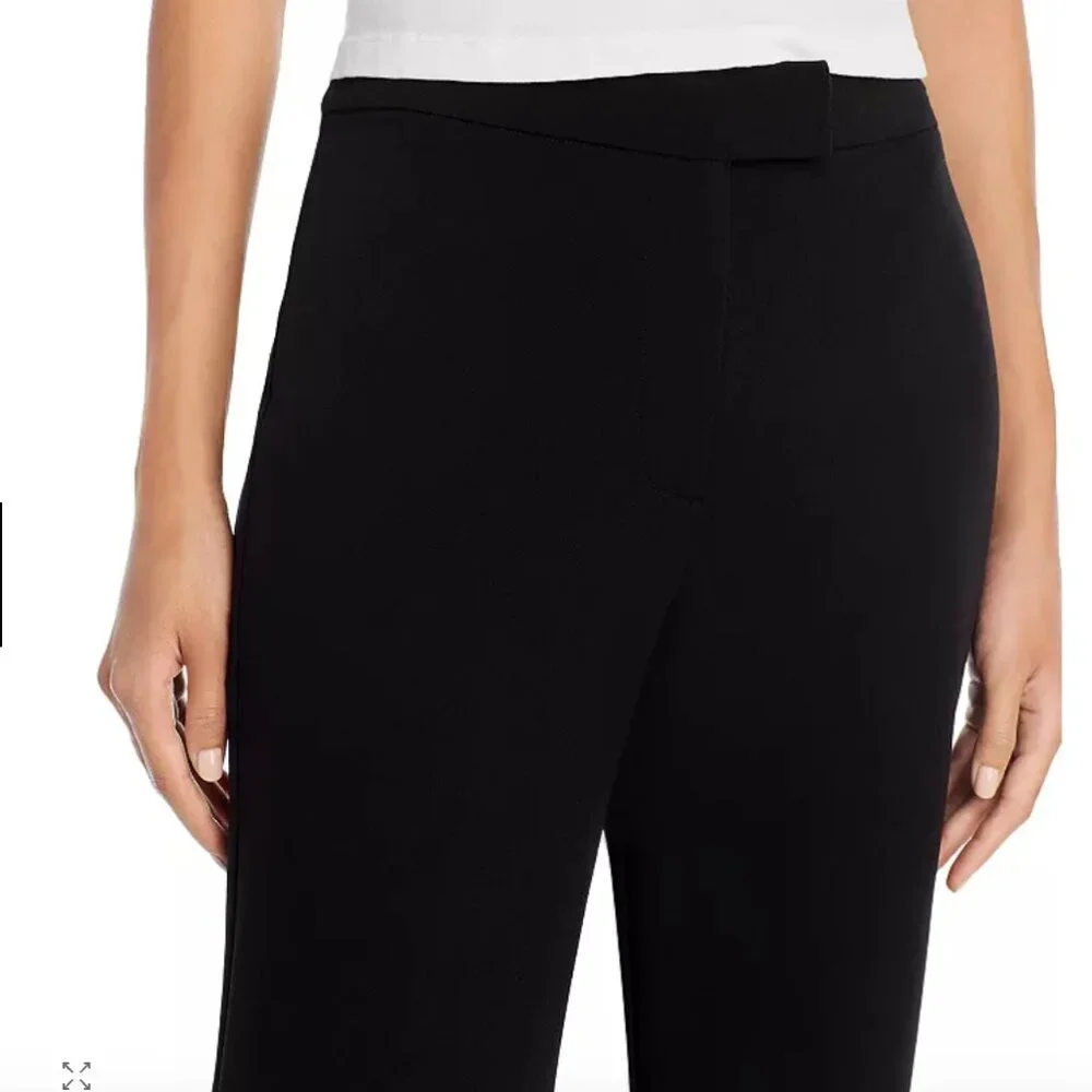 AQUA NWT Feather Trim Crop Pants, Black, Size Medium - Picture 4 of 6